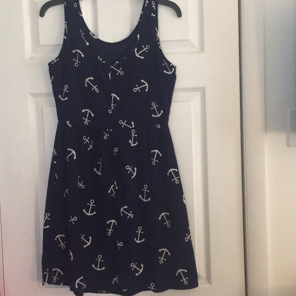 Navy Anchor Tank Top Style Dress - Picture 2 of 4